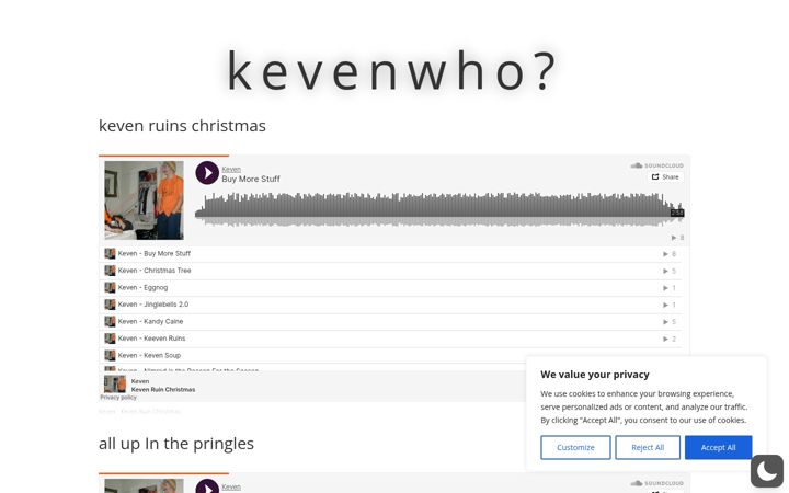 Screenshot of kevenwho.com