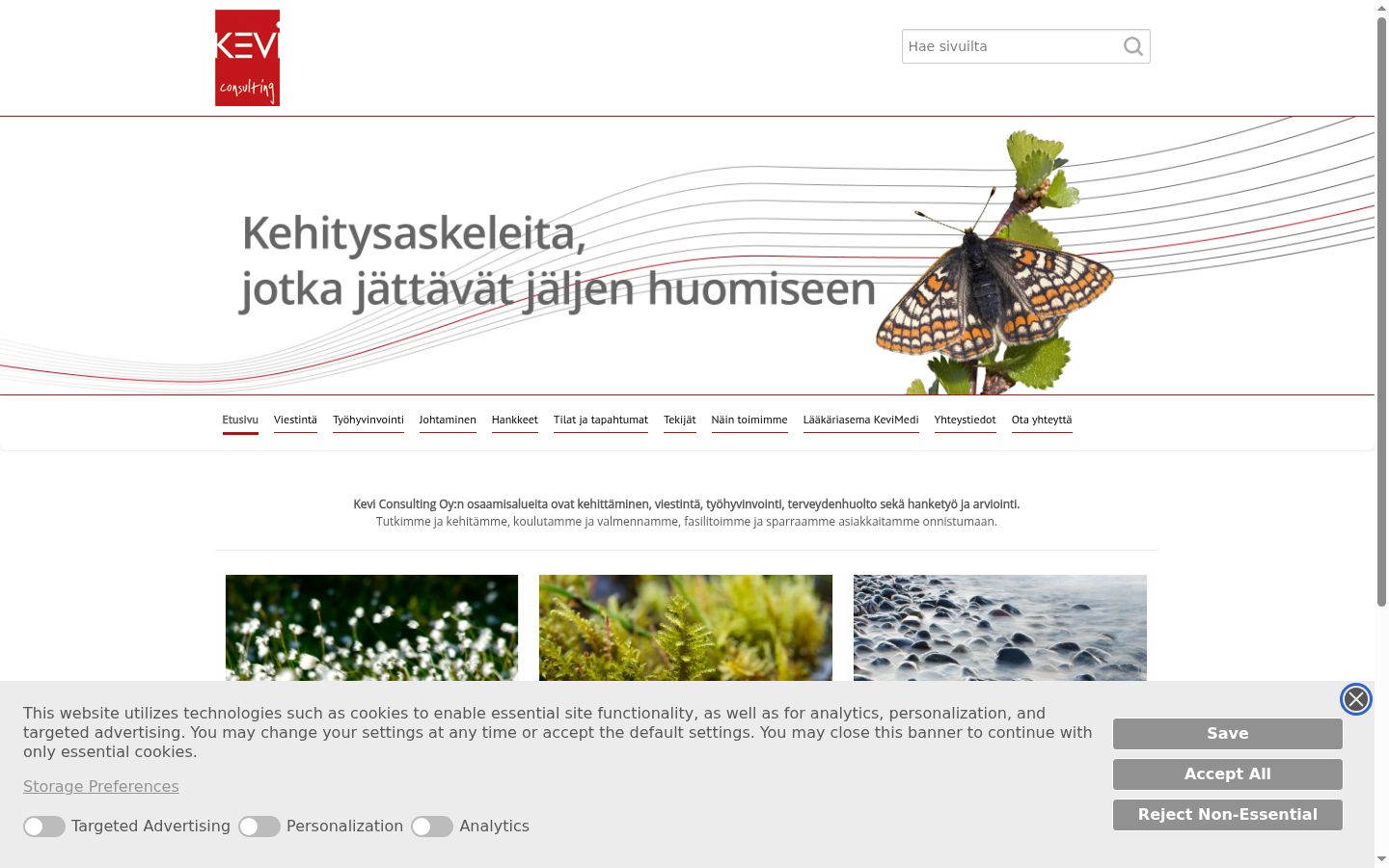 Ekraanipilt nõusolekubännerist, mida näidati enne mis tahes suhtlust