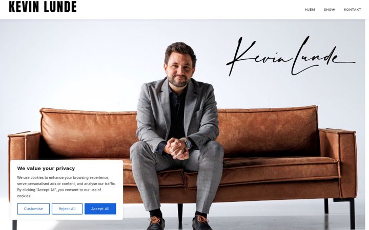 Screenshot of kevin.no