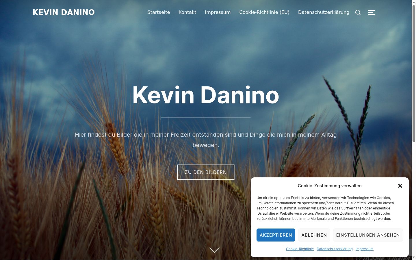Screenshot del banner di consenso mostrato prima di qualsiasi interazione