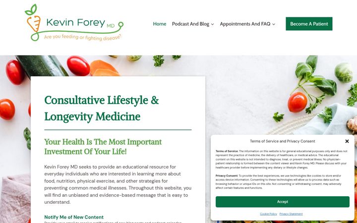Screenshot of kevinforeymd.com