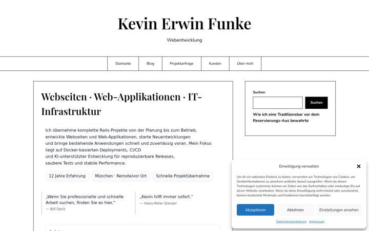 Screenshot of kevinfunke.de