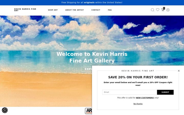 Screenshot of kevinharrisfineart.com