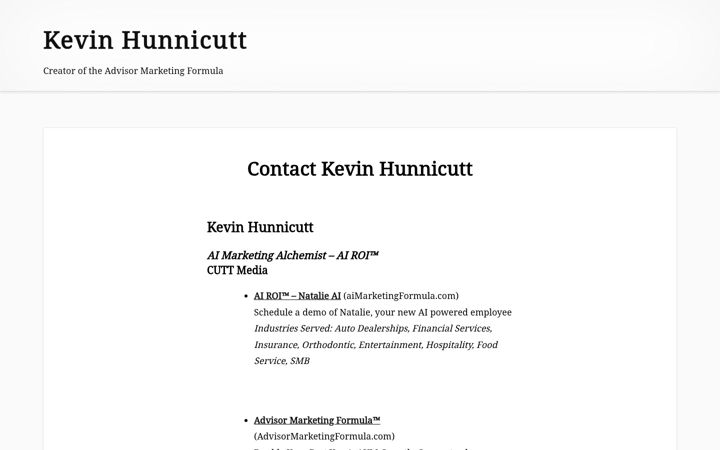 Screenshot of kevinhunnicutt.com