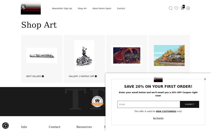 Screenshot of kevinindieart.com