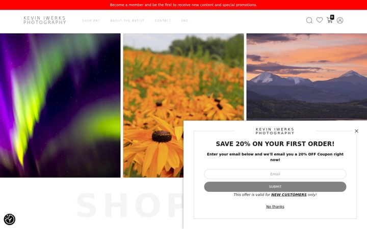 Screenshot of keviniwerksphotography.com