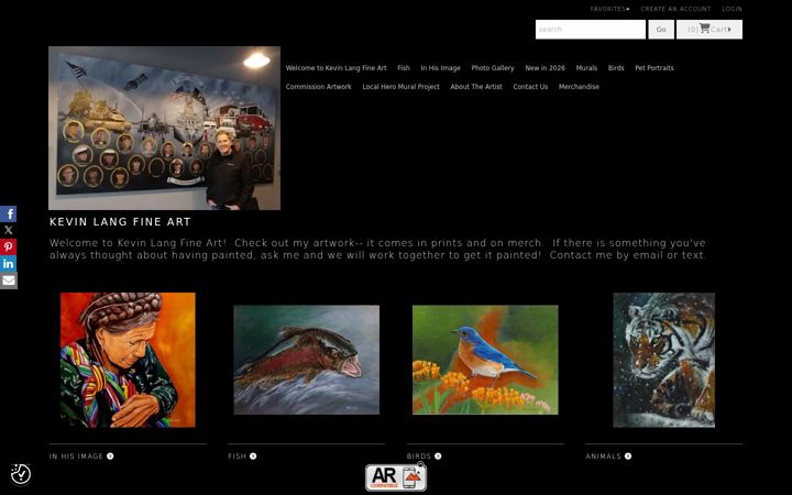 Screenshot of kevinlangfineart.com
