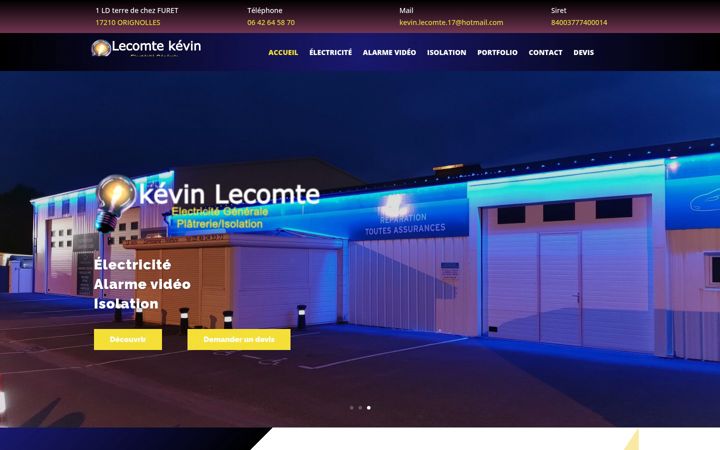 Screenshot of kevinlecomte-electricite.fr