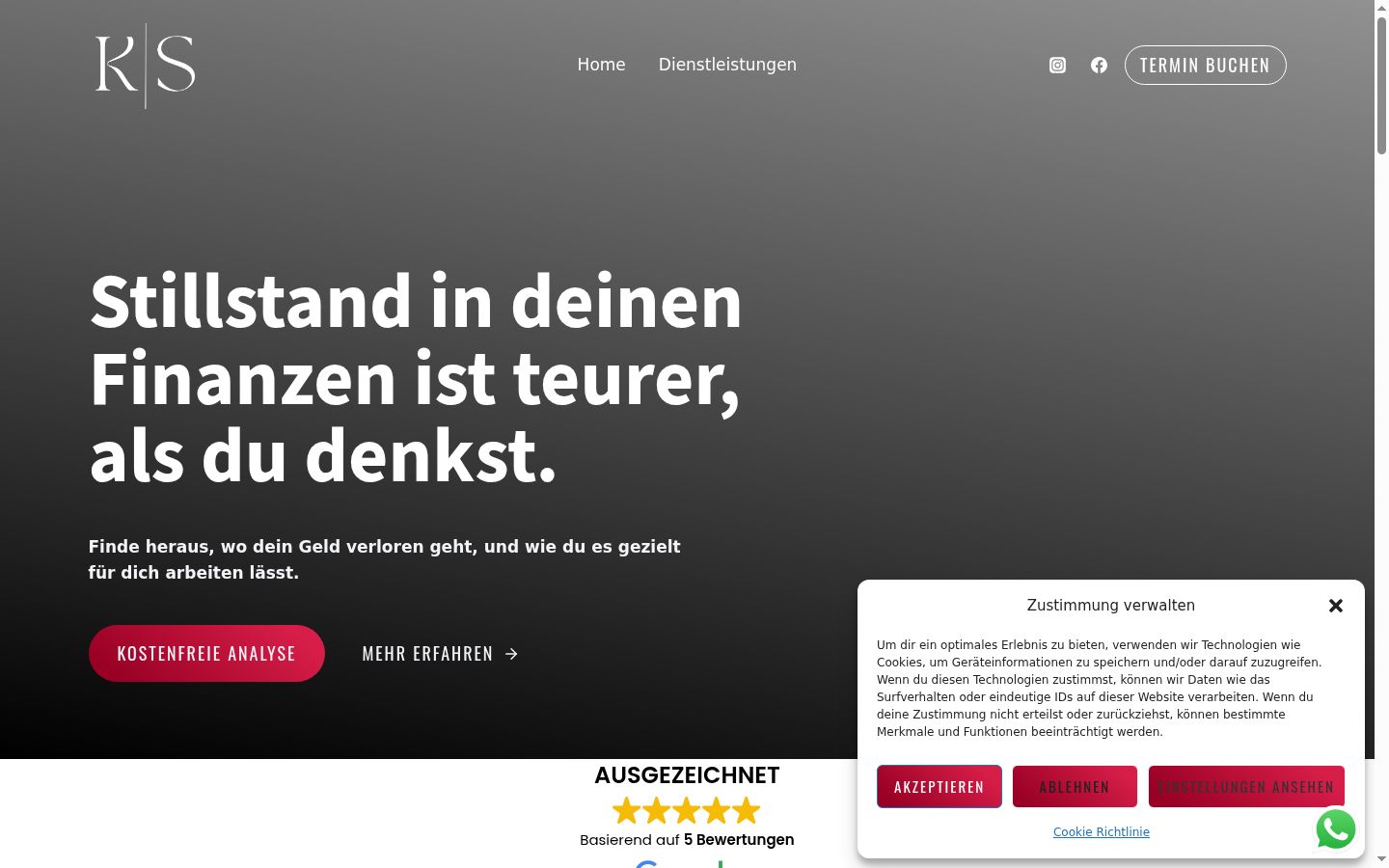 Screenshot of the consent banner shown before any interaction
