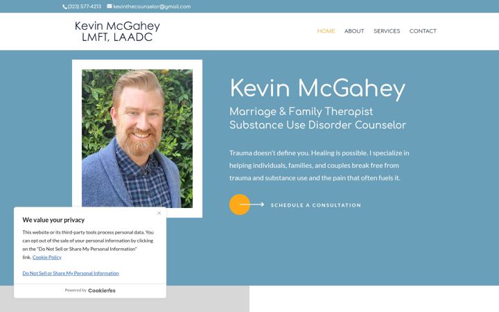 Screenshot of kevinthecounselor.net
