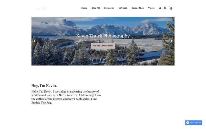 Screenshot of kevinthurkphotography.com