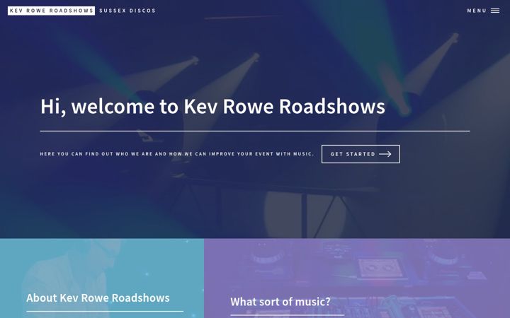 Screenshot of kevroweroadshows.co.uk