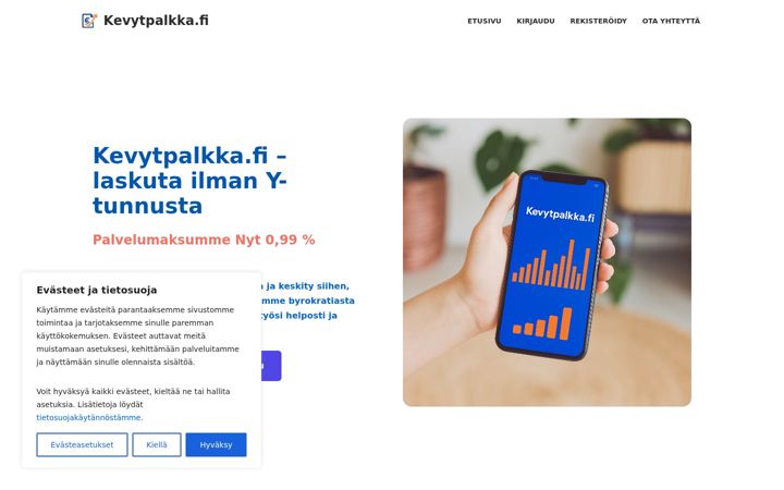 Screenshot of kevytpalkka.fi
