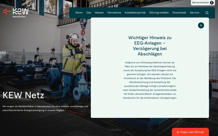 Screenshot of kew-netz.de