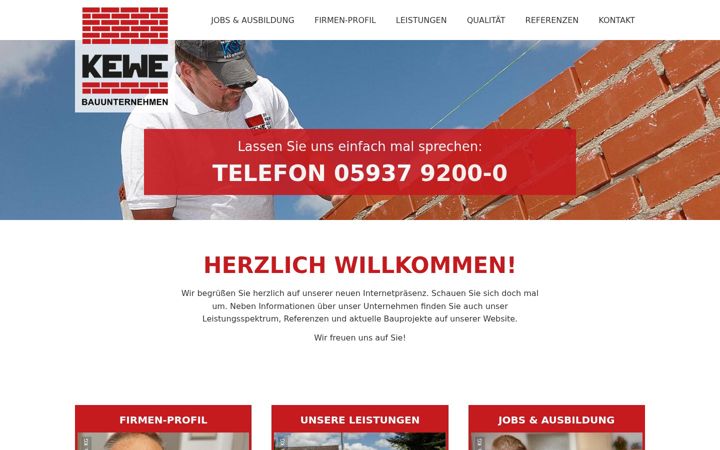 Screenshot of kewe-bau.de