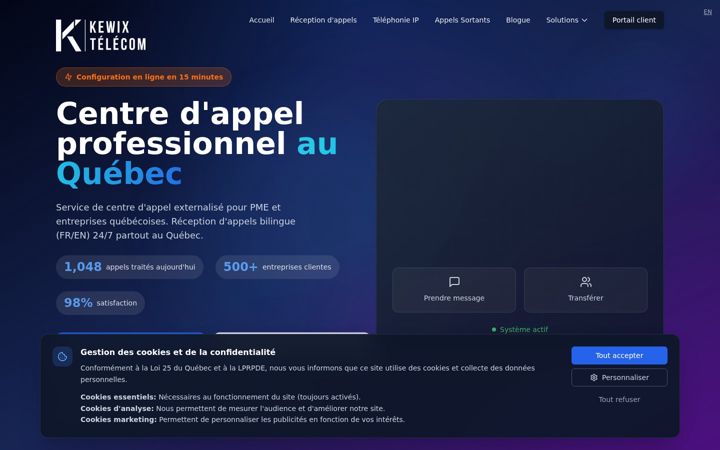 Screenshot of kewixtelecom.com