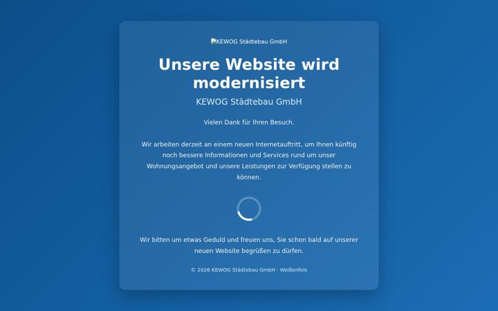 Screenshot of kewog-staedtebau.de