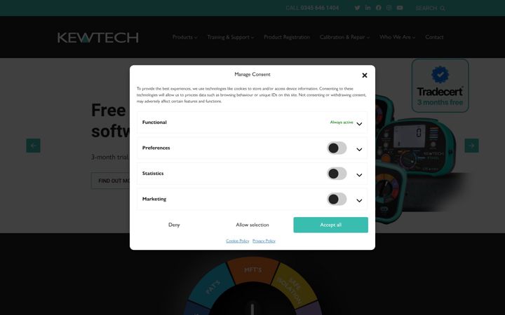 Screenshot of kewtechcorp.com
