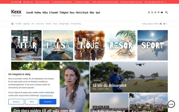 Screenshot of kexx.se