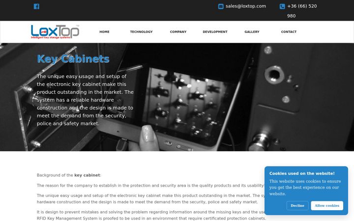 Screenshot of key-cabinets.com