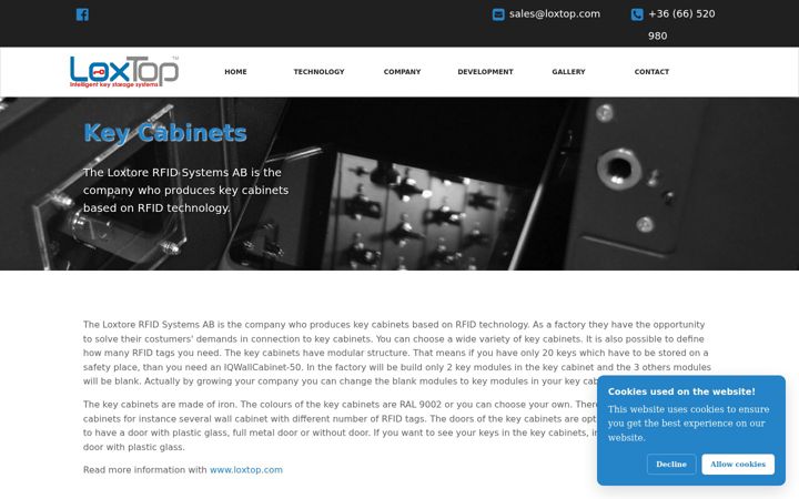 Screenshot of key-cabinets.net