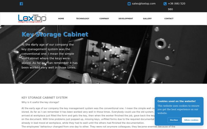 Screenshot of key-storage-cabinet.com