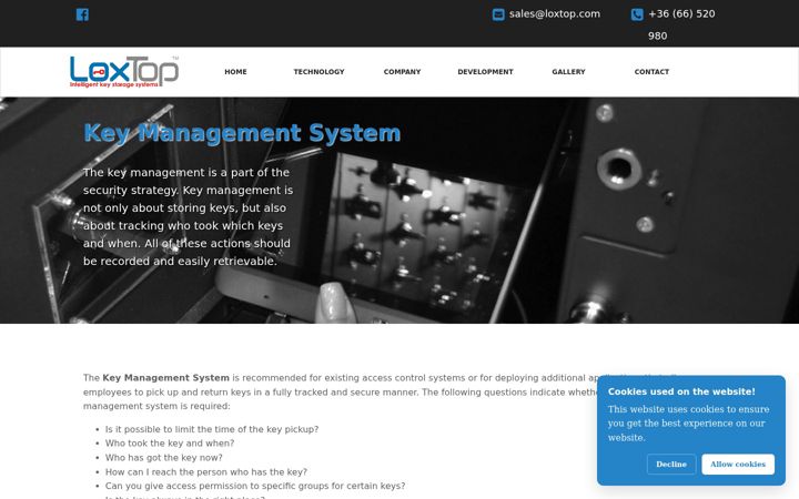 Screenshot of key-storage-system.com