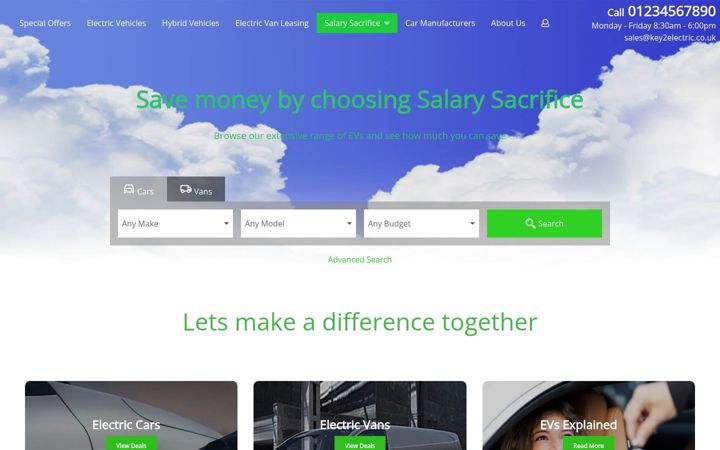 Screenshot of key2electric.co.uk