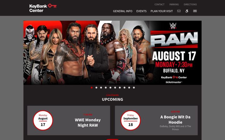 Screenshot of keybankcenter.com