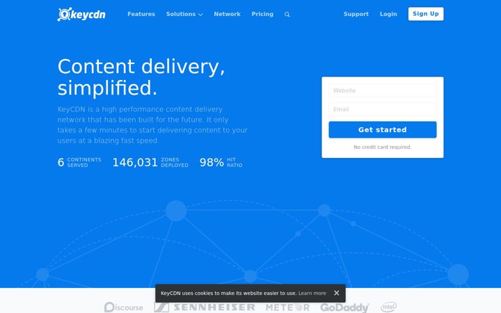 Posnetek zaslona keycdn.com