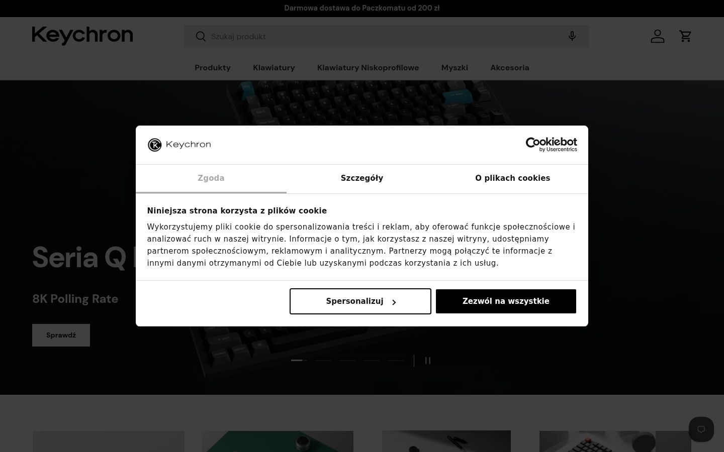 Skärmbild av samtyckesbannern som visades före någon interaktion