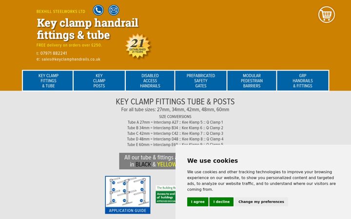 Screenshot of keyclamphandrails.co.uk