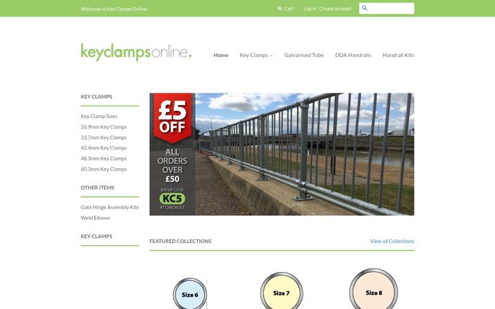 Screenshot of keyclampsonline.co.uk