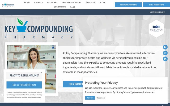 Screenshot of keycompounding.com