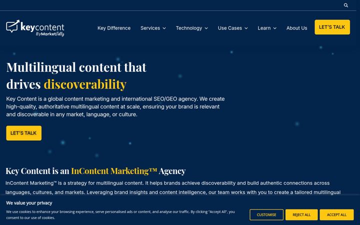 Screenshot of keycontent.com