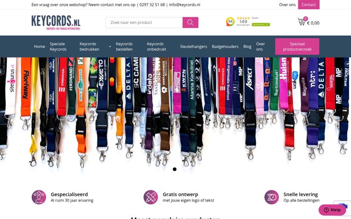 Screenshot of keycords.nl