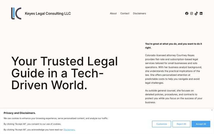 Screenshot of keyes-legal.com