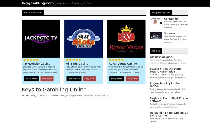 Screenshot of keygambling.com