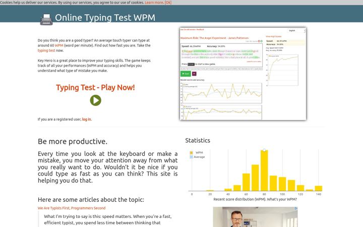 Screenshot of keyhero.com
