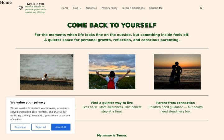 Screenshot of keyisinyou.com