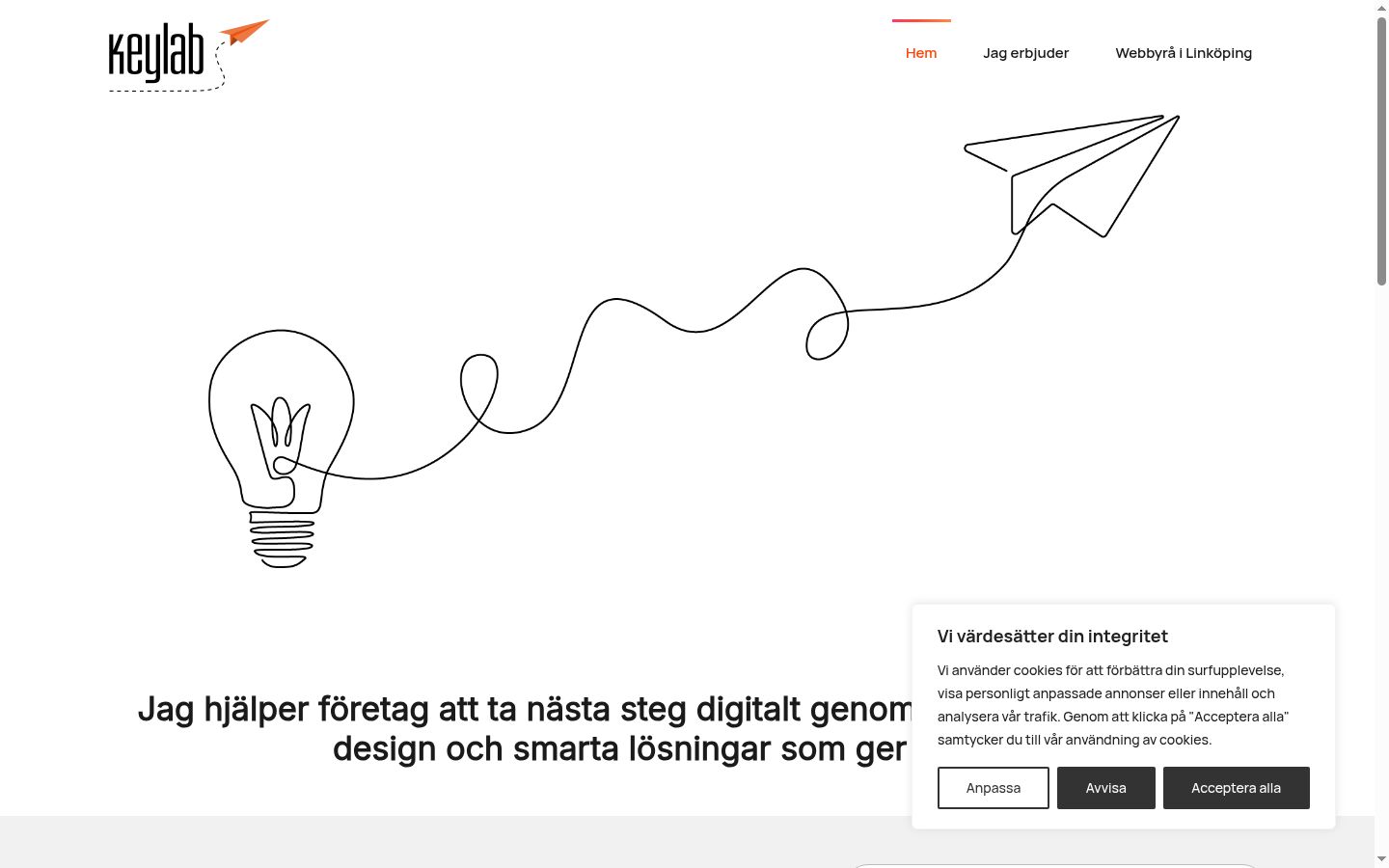 Skærmbillede af samtykkebanneret, som det blev vist før nogen interaktion