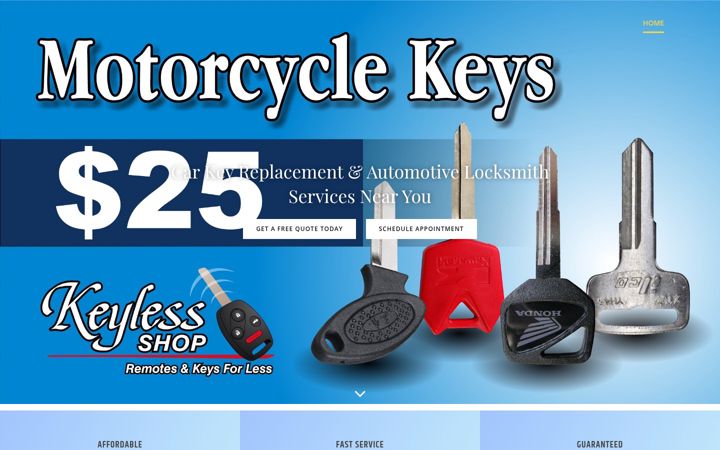Screenshot of keylessforless.com