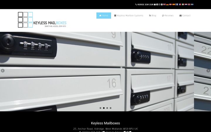 Screenshot of keylessmailboxes.co.uk
