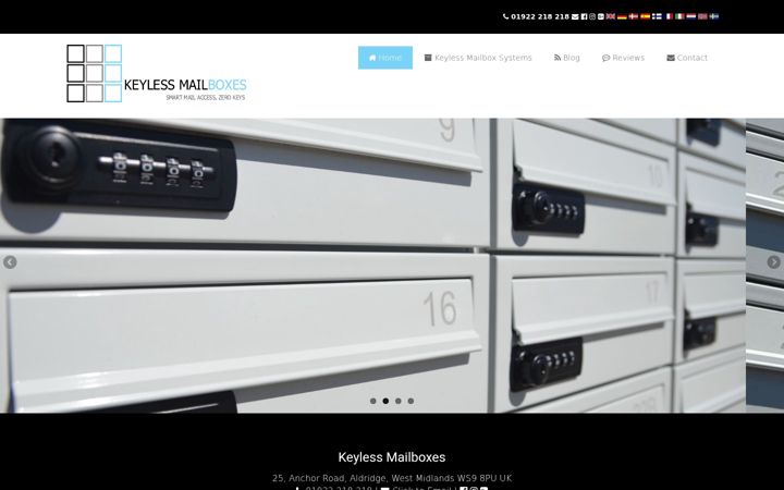Screenshot of keylessmailboxes.com