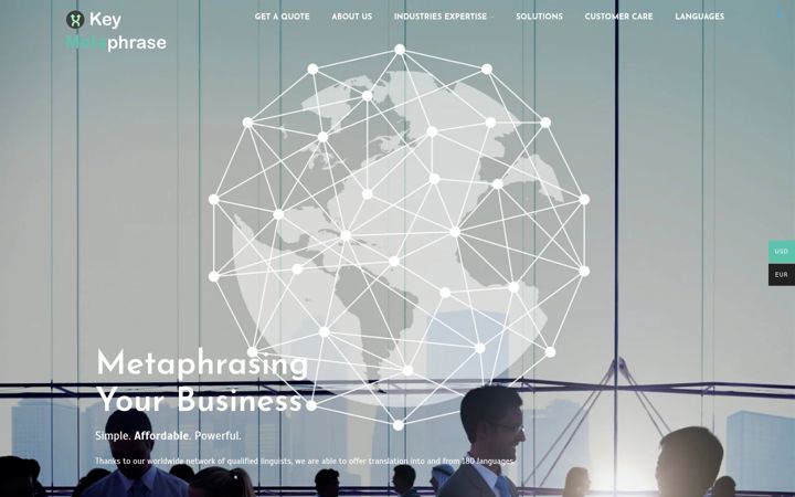Screenshot of keymetaphrase.com