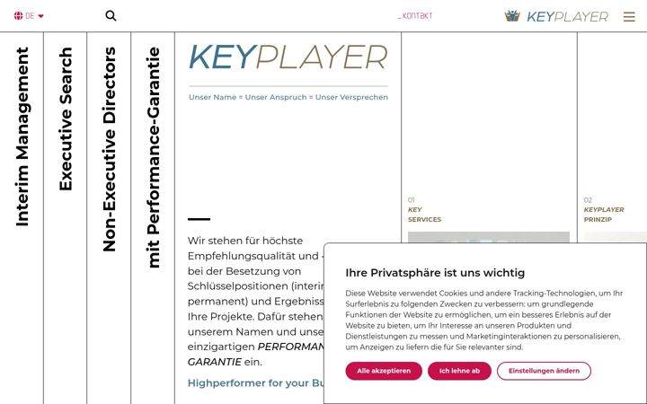 Screenshot of keyplayer.de