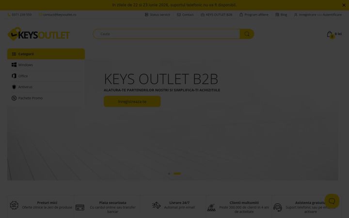 Screenshot of keysoutlet.ro