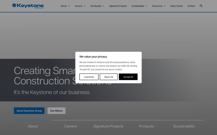 Screenshot of keystonegroup.co.uk