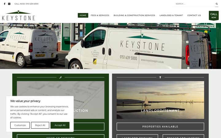 Screenshot of keystonepm.co.uk