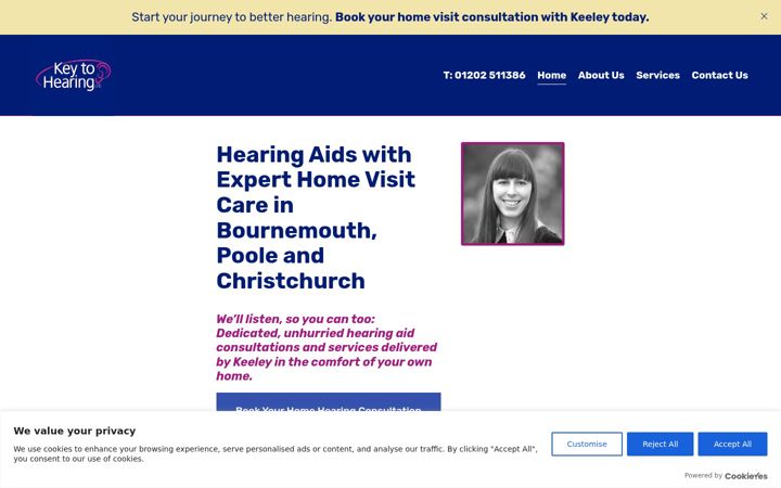 Screenshot of keytohearing.co.uk